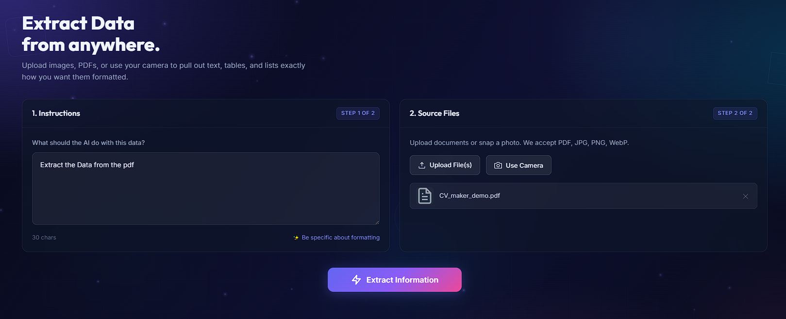 Data Extractor Interface